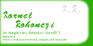 kornel rohonczi business card